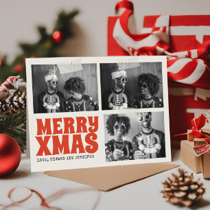 Tarjeta Navidades de fotos de Merry Xmas Funky Groovy
