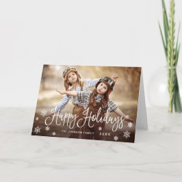 Tarjeta Navidades de fotos de vacaciones felices y moderna