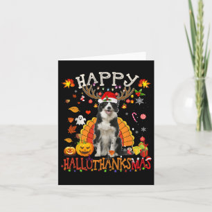 Tarjeta Navidades de Frontera Collie Halloween Perro Happy