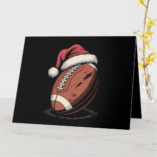 Tarjeta Navidades de fútbol americano Santa Hat Sports