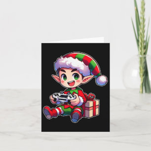 Tarjeta Navidades de Gamer Elf Jaming Xmas Niños Niños