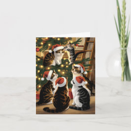 Tarjeta Navidades de gatos añejos