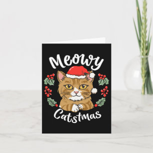 Tarjeta Navidades de gatos de gatitos de carne Santa Hat M