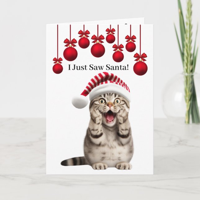 Tarjeta Navidades de gatos de Navidades de vacaciones (Anverso)