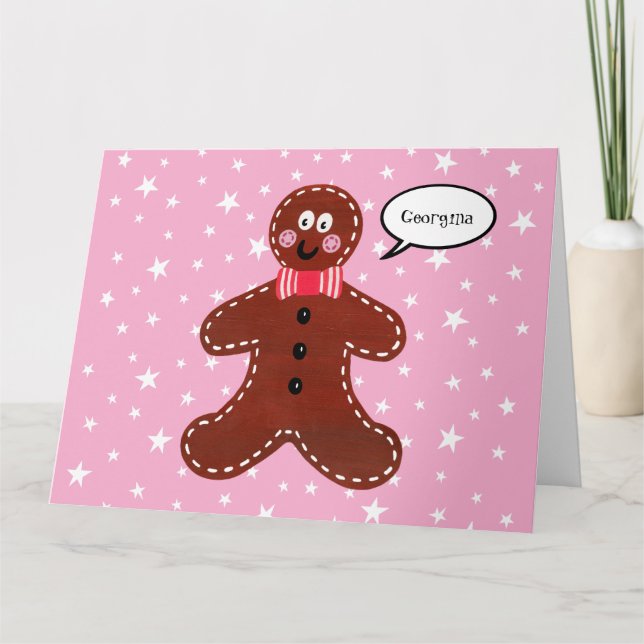 Tarjeta Navidades de Gingerbread Personalizados (Anverso)