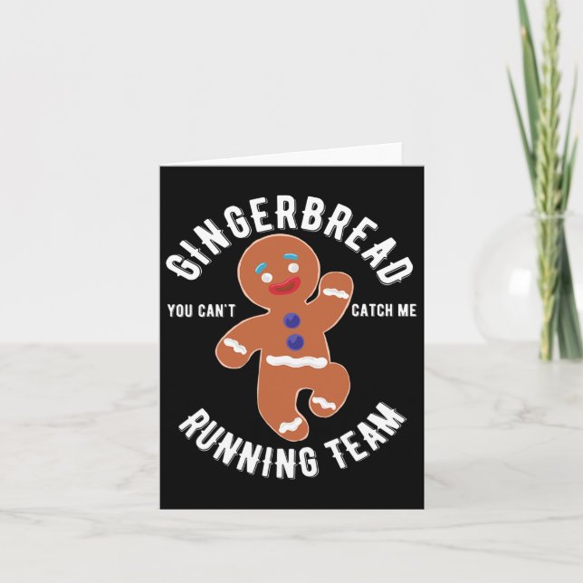 Tarjeta Navidades de Gingerbread Running Team Fun Gingerbr (Anverso)
