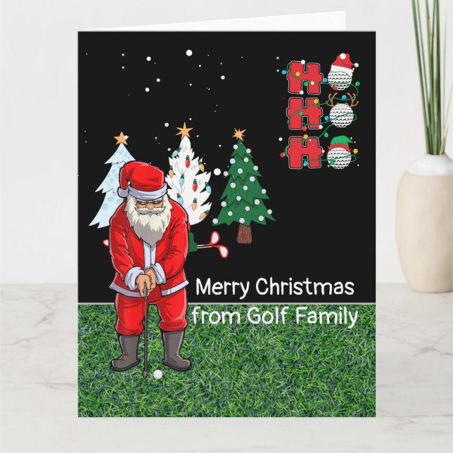 Tarjeta Navidades de golf de Santa Claus (Anverso)