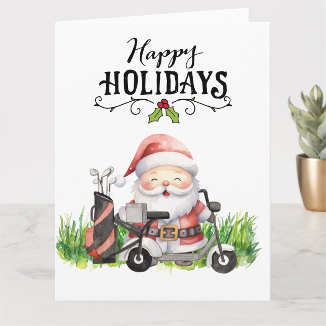 Tarjeta Navidades de golf de Santa Claus Golfer (Planta pequeña)