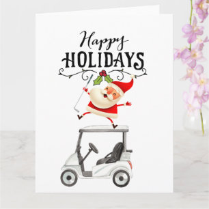 Tarjeta Navidades de golf de Santa Claus Golfer