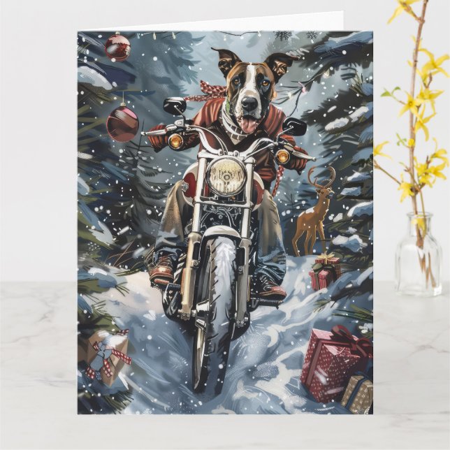 Tarjeta Navidades de Great Dane (flor amarilla)