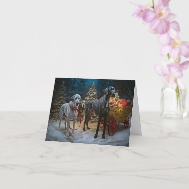 Tarjeta Navidades de Great Dane (Orquídea)