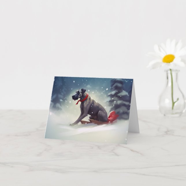 Tarjeta Navidades de Great Dane (Planta pequeña)