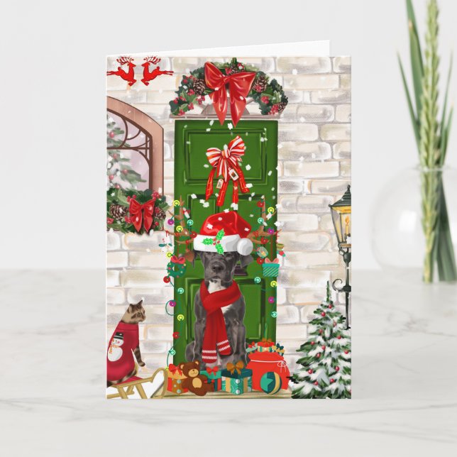 Tarjeta Navidades de Great Dane Dog (Anverso)