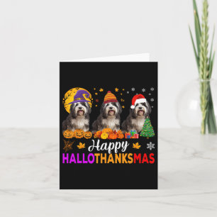 Tarjeta Navidades de Halloween de Shih Tzu Dog Hallothanks