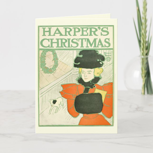 Tarjeta Navidades de Harper doblados (Anverso)