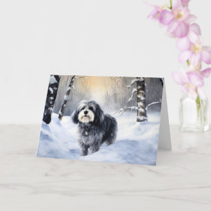 Tarjeta Navidades de Havanese Let It Snow