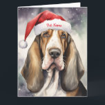 Tarjeta Navidades de hebillas afganas personalizados<br><div class="desc">Celebre la temporada festiva con un encantador diseño de Navidades acuáticos con un delicioso perro adornado en un gorra de Santa Claus. Esta reconfortante obra de arte capta la alegría de las vacaciones con su caprichosa y entrañable retrato de un compañero canino, perfecto para difundir alegría. El diseño, de color...</div>