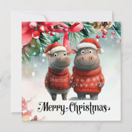 Tarjeta Navidades de Hippo para amantes de los animales