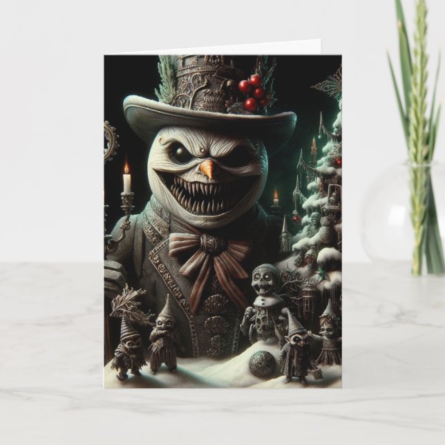 Tarjeta Navidades de Horror Snowman (Anverso)
