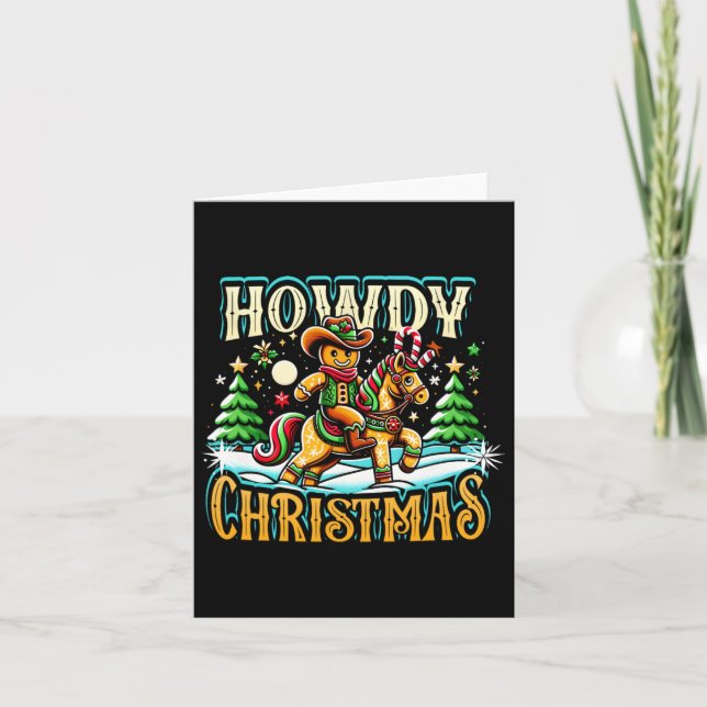 Tarjeta Navidades de Howad Gingerbread Hombre Vaquero Mont (Anverso)