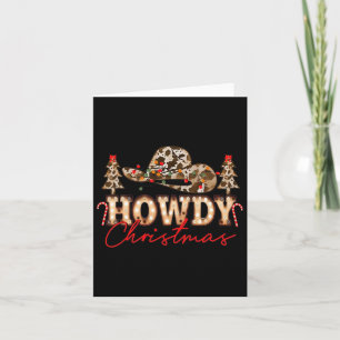Tarjeta Navidades de Howad Santa Cute Leopard Western Cowg