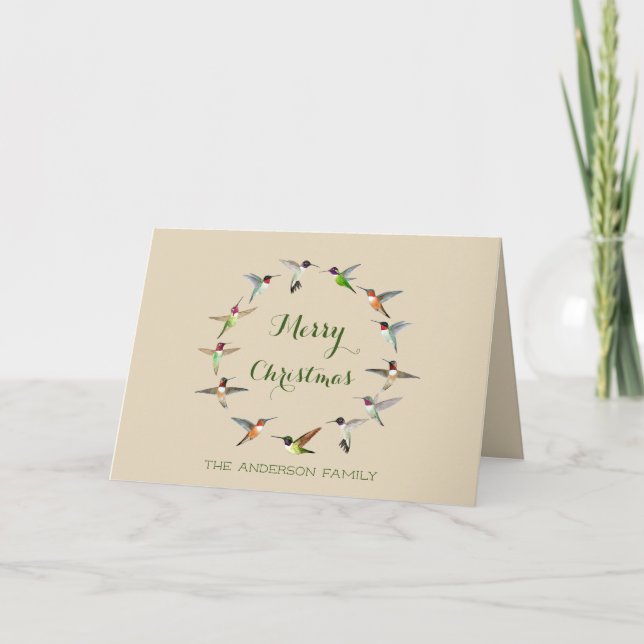 Tarjeta Navidades de Hummingbird (Anverso)