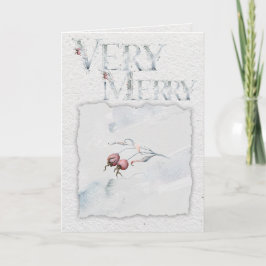 Tarjeta Navidades de invierno de acuarela rusa
