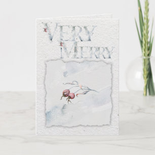 Tarjeta Navidades de invierno de acuarela rusa