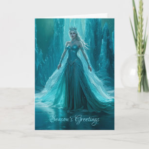 Tarjeta Navidades de invierno mágicos de la reina de hielo
