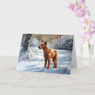 Tarjeta Navidades de Irish Terrier Let It Snow