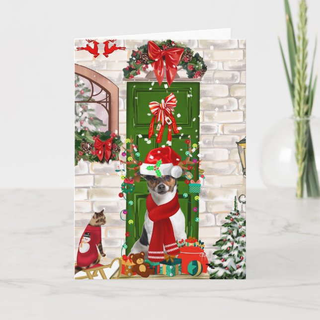 Tarjeta Navidades de Jack Russell Dog (Anverso)
