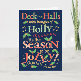 Tarjeta Navidades de Jolly decoran los pasillos con Holly