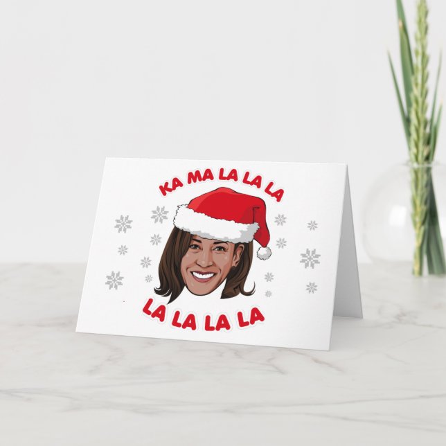 Tarjeta Navidades de Kamala - Kamala la la la la la (Anverso)