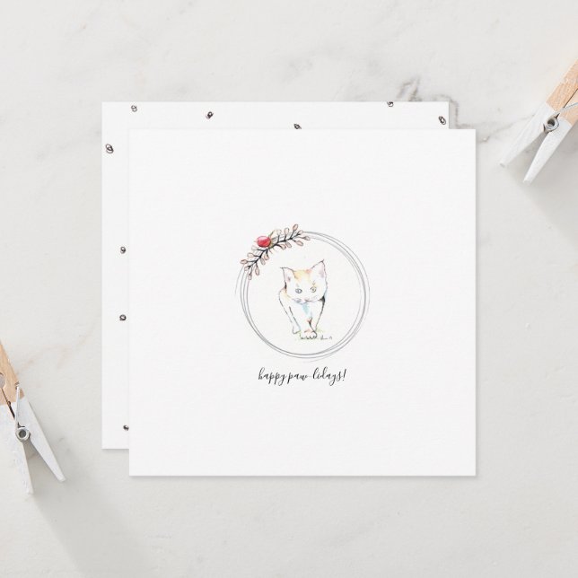 Tarjeta Navidades de Kitten Happy Paw-Lidays (Anverso/Reverso In Situ)