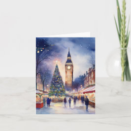 Tarjeta Navidades de la acuarela de Londres