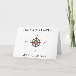 Tarjeta Navidades de la brújula galesa