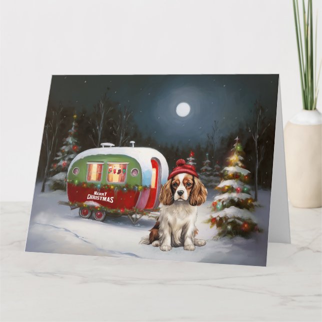Tarjeta Navidades de la Caravana Cavalier King Charles Spa (Anverso)