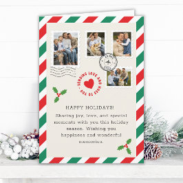 Tarjeta Navidades de la carta navideña foto de la familia 