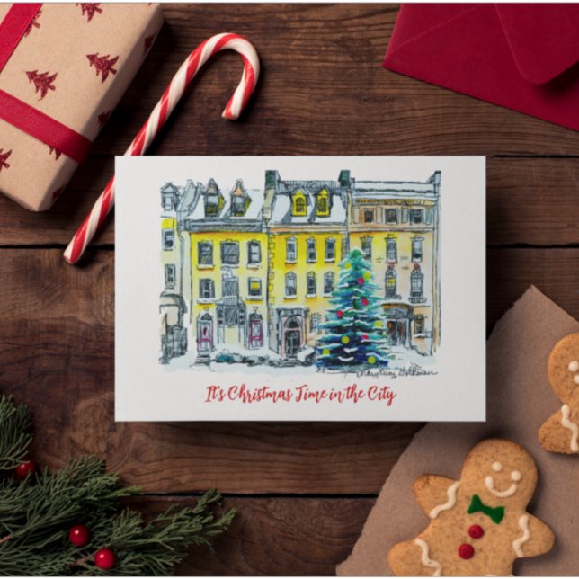 Tarjeta Navidades de la ciudad de Brownstone (Subido por el creador)