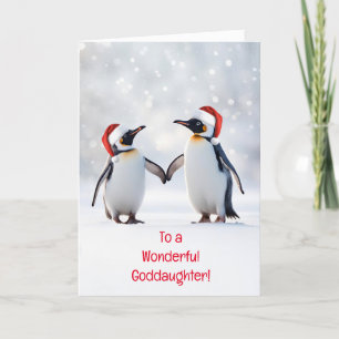 Tarjeta Navidades de la diosa Felices Fiestas Cute Pingüin