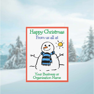 Tarjeta Navidades de la Empresa Snowman de la Organización