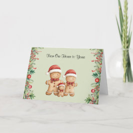 Tarjeta Navidades de la familia Cute Gingerbread Cookie