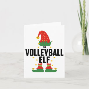 Tarjeta Navidades de la familia Elf de voleibol coincidien