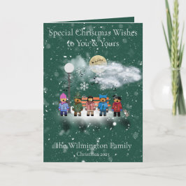 Tarjeta Navidades de la familia Quintet de Nieve plegables