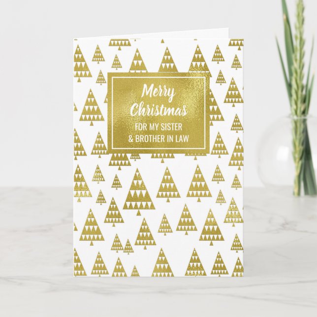 Tarjeta Navidades de la Hermana de Oro Moderna y Hermano e (Anverso)