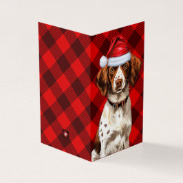 Tarjeta Navidades de la liga roja de perro de Bretaña