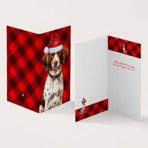 Tarjeta Navidades de la liga roja de perro de Bretaña