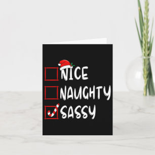 Tarjeta Navidades de la lista de la familia Nice Naughty S