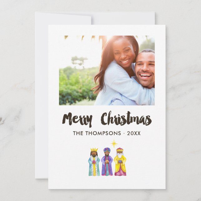 Tarjeta Navidades de la Natividad de las Acuarelas (Anverso)