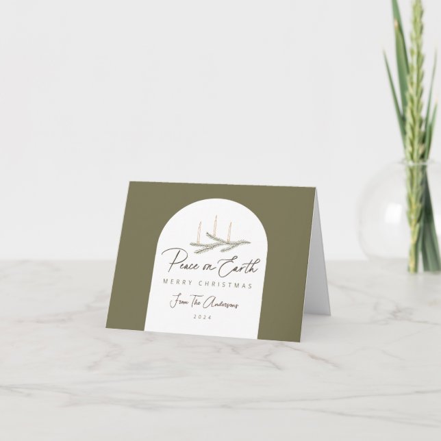 Tarjeta Navidades de la paz personalizada en la Tierra dob (Anverso)